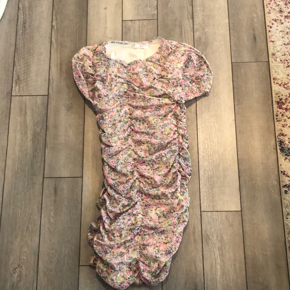 MANGO Floral Ruched Dress size 6 - Picture 6 of 10